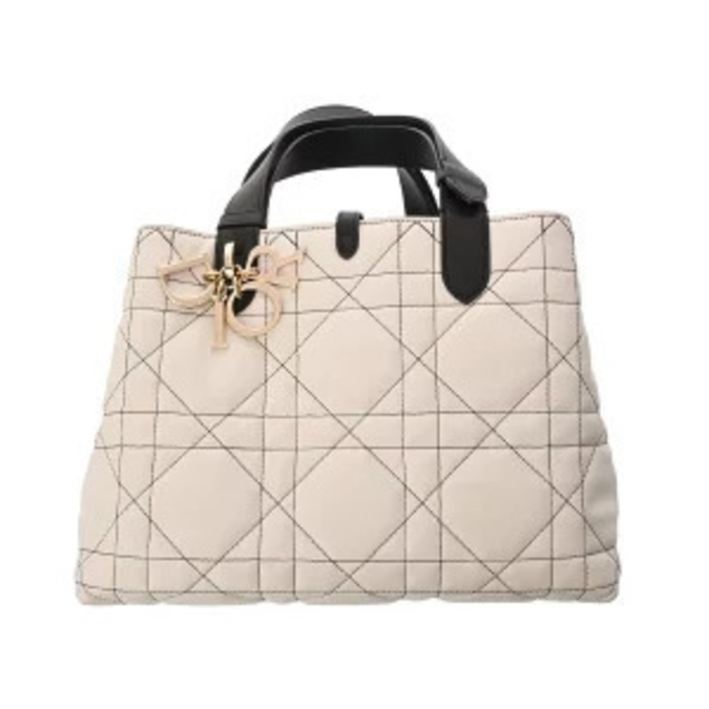 Christian Dior Toujours Calfskin Handbag Bag White